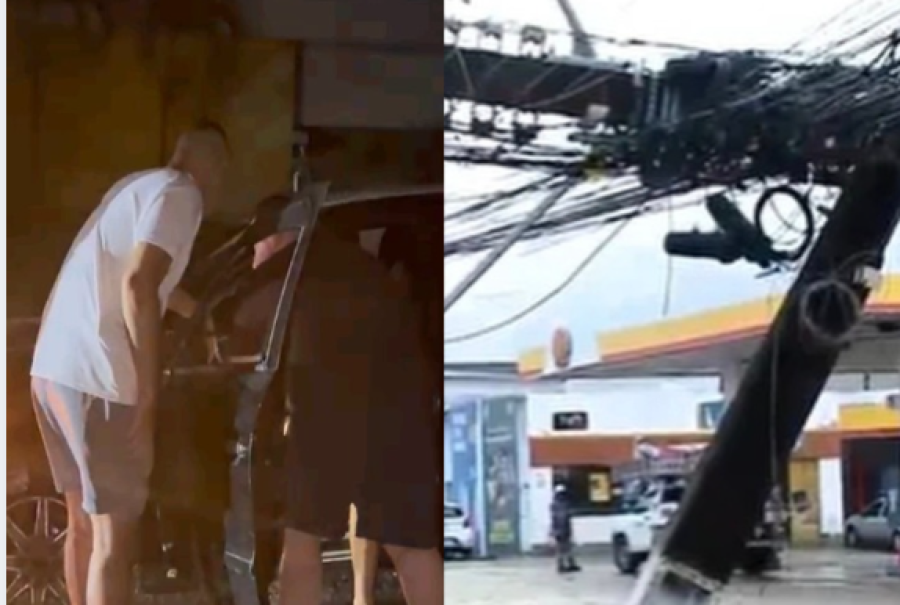Populares e militares de folga desafiam risco de explosão e choque elétrico para salvar motorista em Maceió